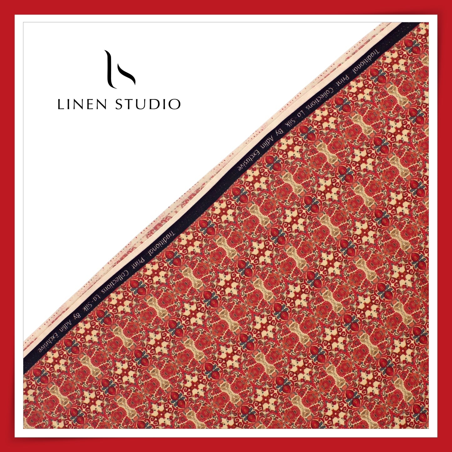 Cotton Silk Digital Printed Shirting - Pinkish Red