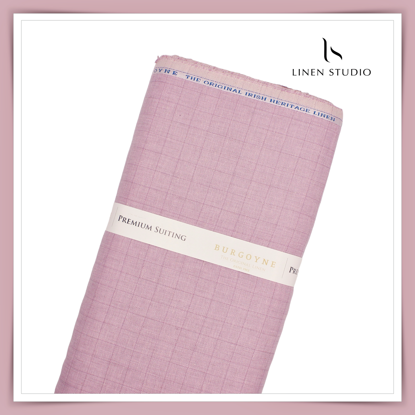 Burgoyne Pure Linen Checks Suiting - Flamingo - Linen Studio