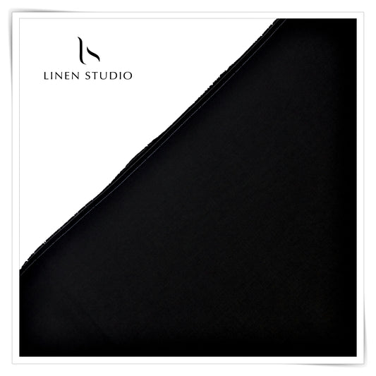 Linen Club 40 Lea Pure Linen Suiting W/O SEL - Deep Black (30% SALE) (NEW) (Fastest Selling)