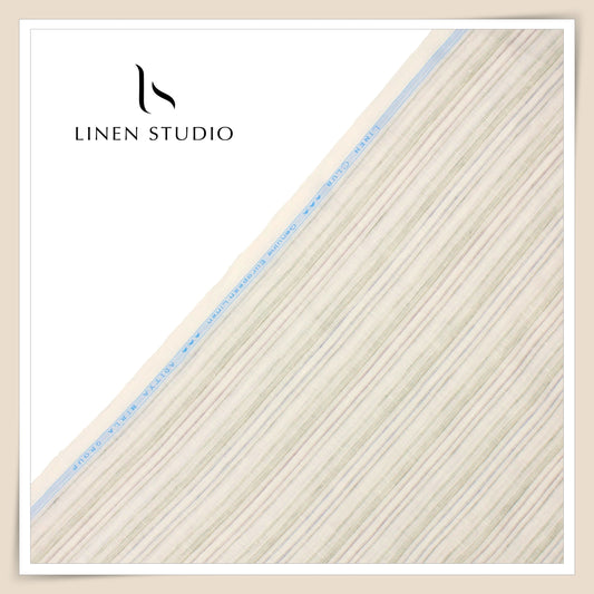 Linen Club 60 Lea Pure Linen Shirting - Distinctive Stripes (NEW)