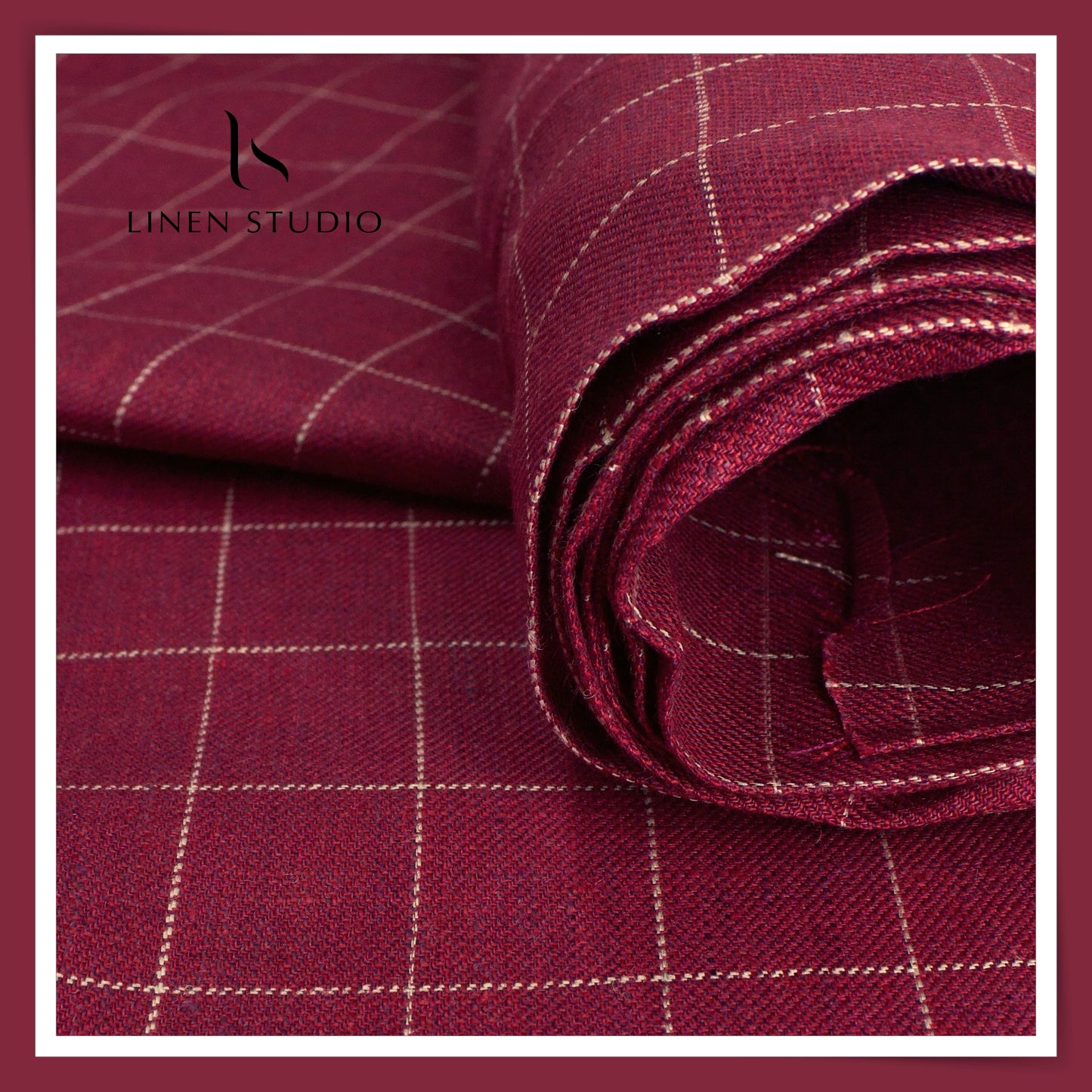 Pure Linen Checks Suiting - 01 - Linen Studio