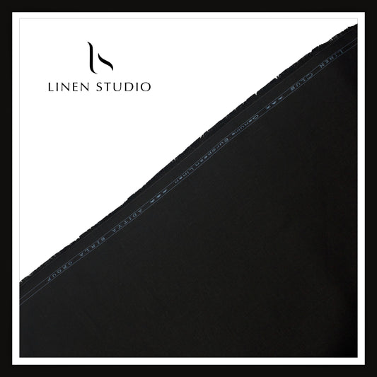 Linen Club 25 Lea Pure Linen Suiting - Jet Black (NEW)