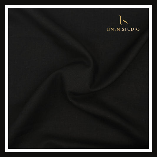 Linen Club 25 Lea Pure Linen Suiting - Jet Black (NEW)