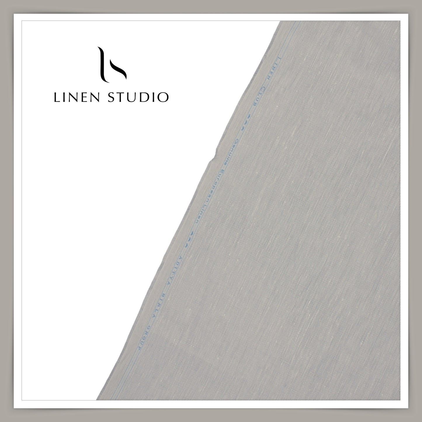 Linen Club 60 Lea Netted Shirting - Silver Grey (NEW)