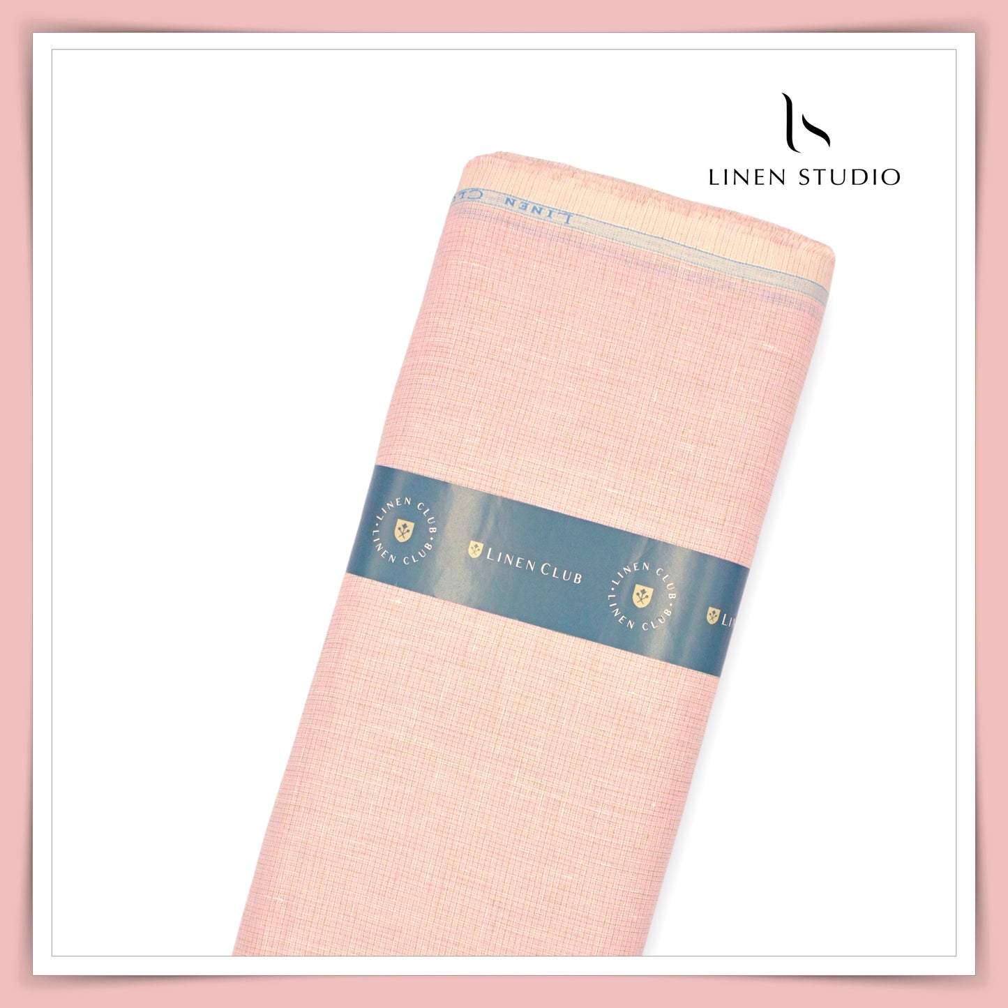 Linen Club 60 Lea Shirting - Peach Micro Checks (NEW)