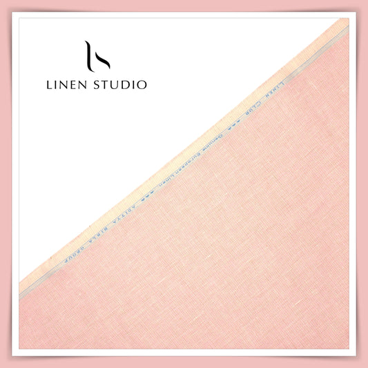 Linen Club 60 Lea Shirting - Peach Micro Checks (NEW)
