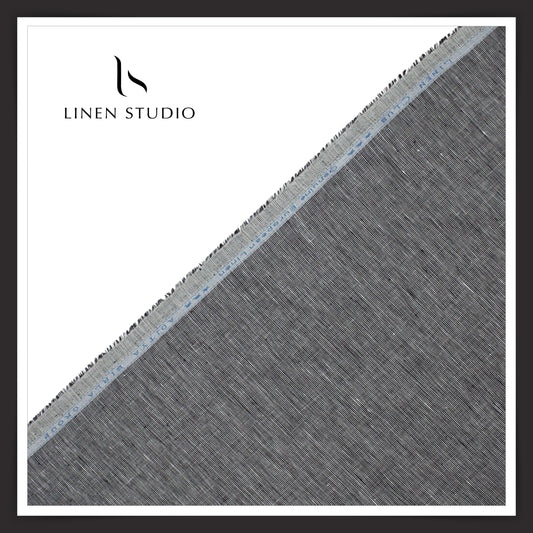 Linen Club 50 Lea Shirting - Blackish Carbon Grey (NEW)