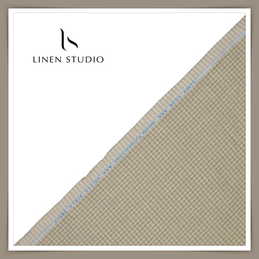 Linen Club 60 Lea Netted Shirting - Soft Coral Checks (NEW)