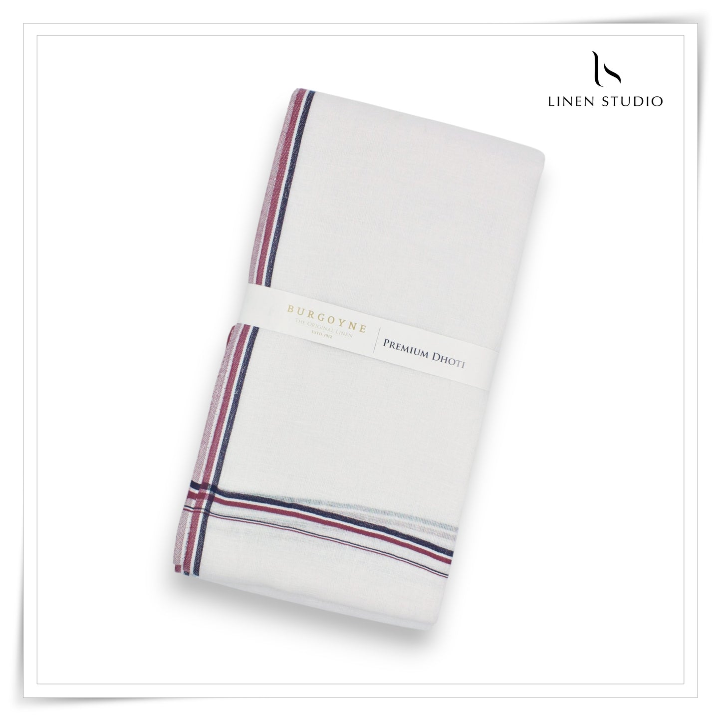 AIADMK Border - Pure Linen Premium Ceremonial Dhoti by Burgoyne (NEW)