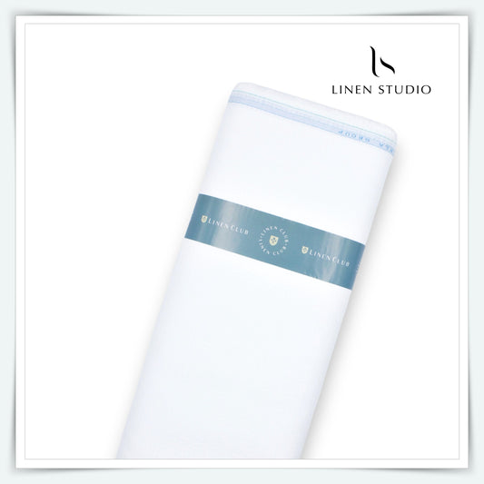 Linen Club 60 Lea White Dobby Small Self Checks (NEW) (Zoom In)