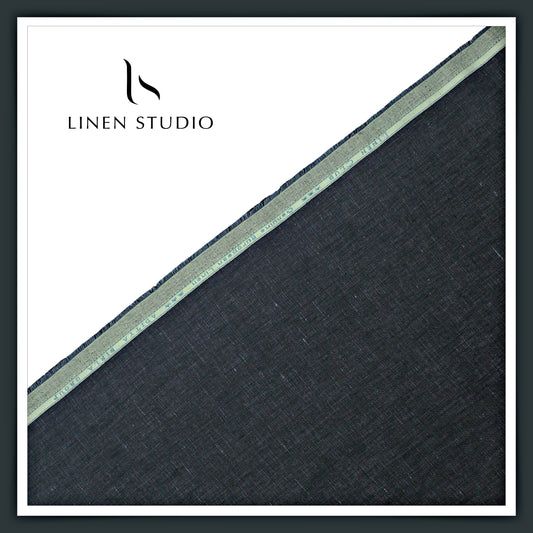 Linen Club 40 Lea Premium Textured Linen Suiting - Dark Greyish Blue (NEW)