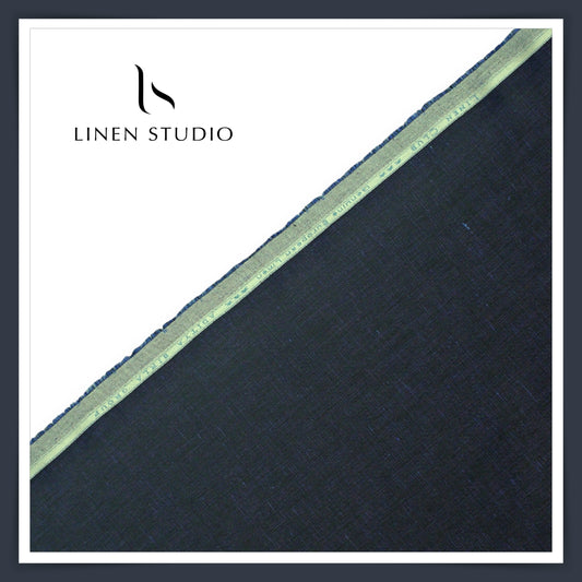 Linen Club 40 Lea Premium Textured Linen Suiting - Blueish Black (NEW)