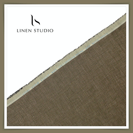 Linen Club 40 Lea Premium Textured Linen Suiting - Classic Brown (NEW)