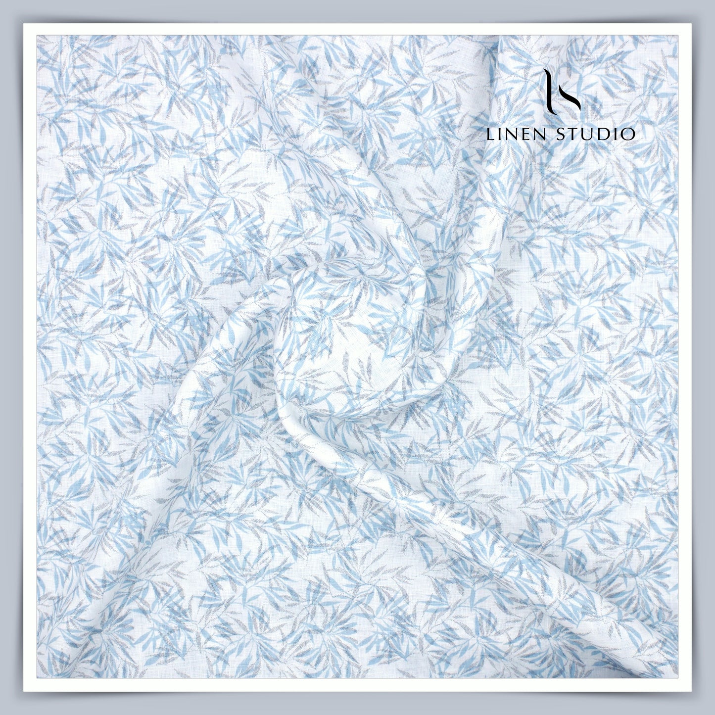 Linen Club 60 Lea Digital Printed Shirting - White Patti (NEW)