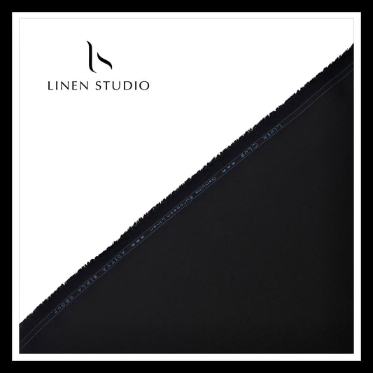Linen Club 40 Lea Premium Linen Suiting - Pitch Black (NEW)