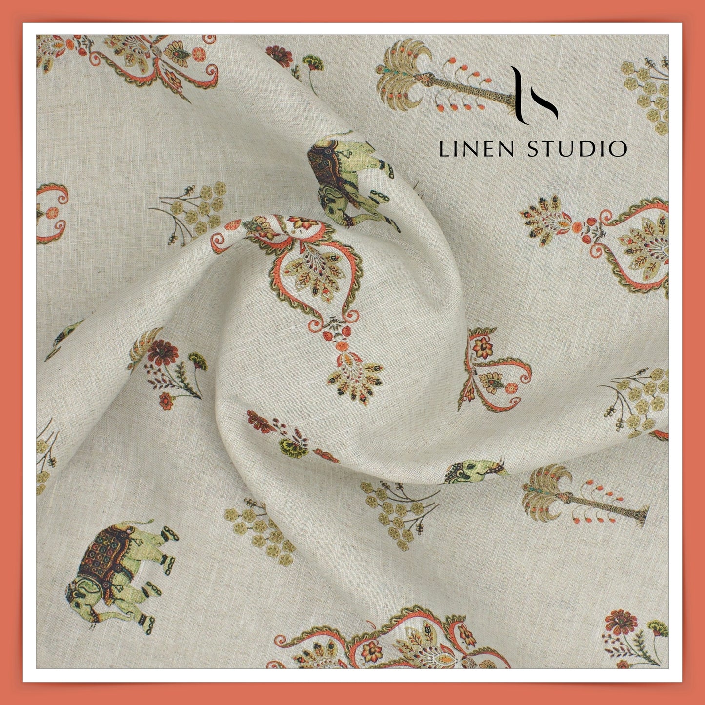 70 Lea Premium Linen Digital Print - Gajraj (Fastest Selling)