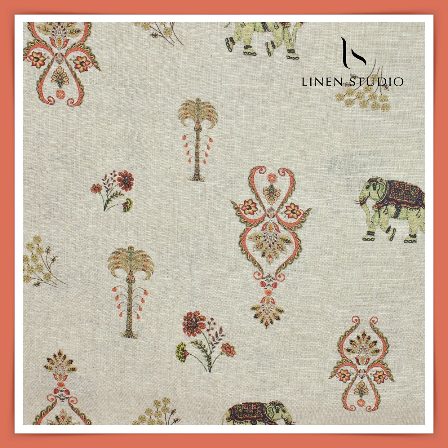 70 Lea Premium Linen Digital Print - Gajraj (Fastest Selling)