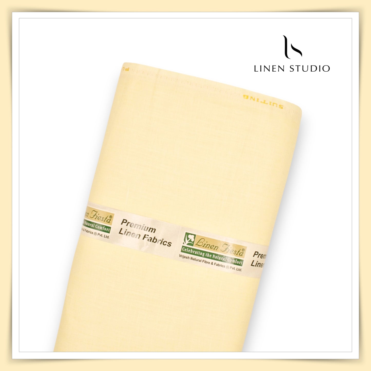 Pure Linen Twill Weave Trouser Fabric - Champagne