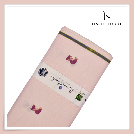 70 Lea Exclusive Digital Printed Shirting by Linen Monde - Pink Pinocchio (NEW)