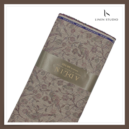 70 Lea Exclusive Pure Linen Jacquard Shirting by Linen Monde - African Alex (NEW) (Zoom In)