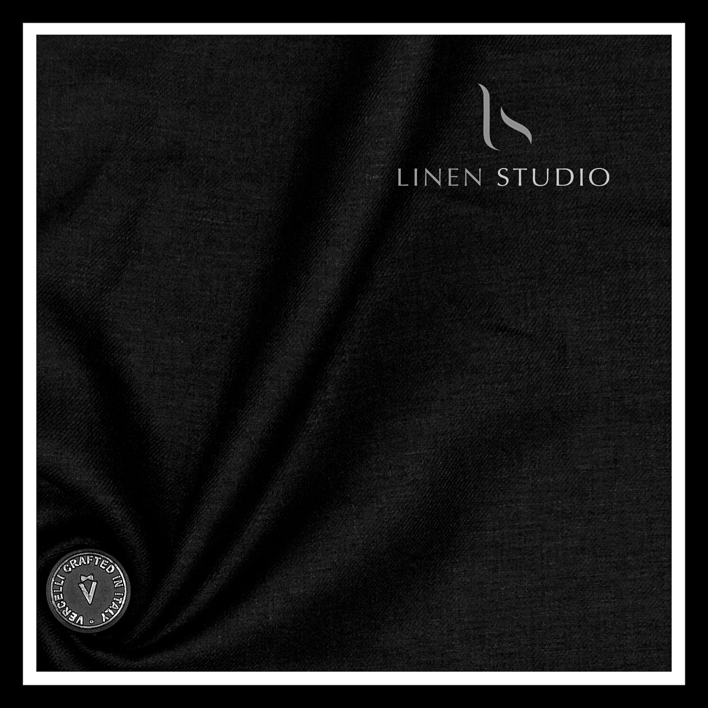 60 Lea French Linen Suiting by Vercelli Italy - True Black (1st in India) (NEW)