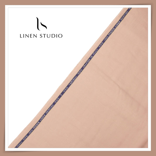 80 Lea French Linen Shirting by Vercelli Italy - Dusky Peach (1st in India) (NEW)