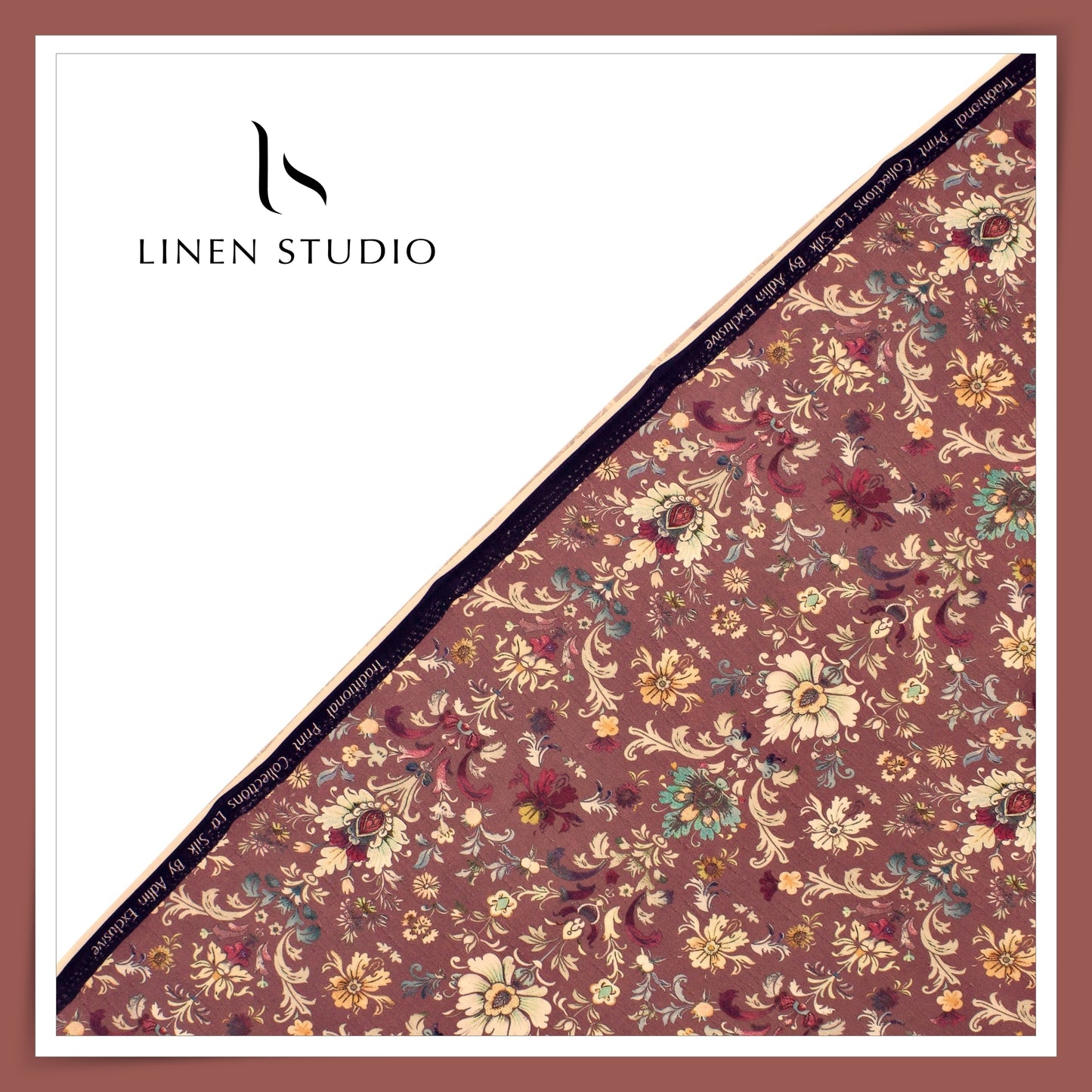 Cotton Silk Digital Printed Shirting - Coral Pink