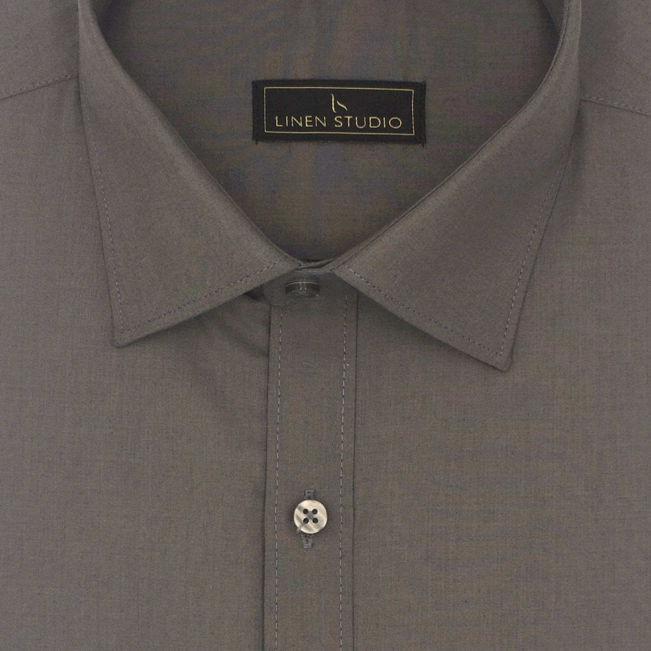 Pure Cotton 60's Count Plain Shirt - Nevada Grey - Linen Studio