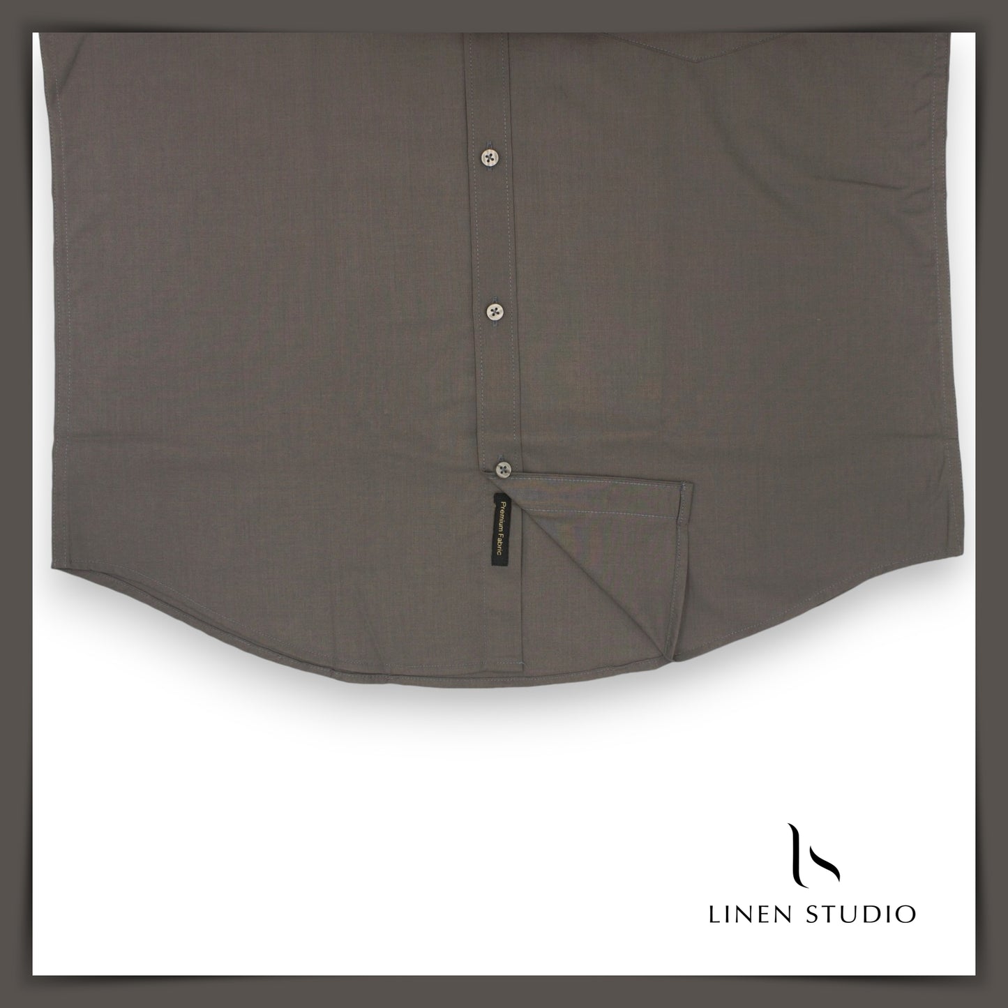 Pure Cotton 60's Count Plain Shirt - Nevada Grey - Linen Studio