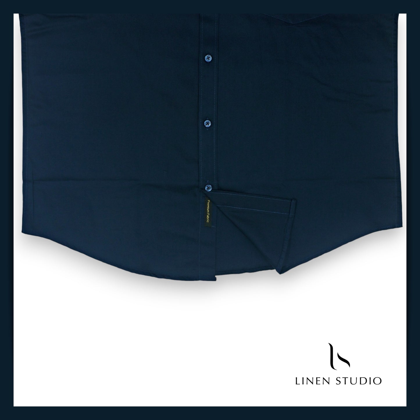 Pure Cotton 60's Count Plain Shirt - Prussian Blue - Linen Studio