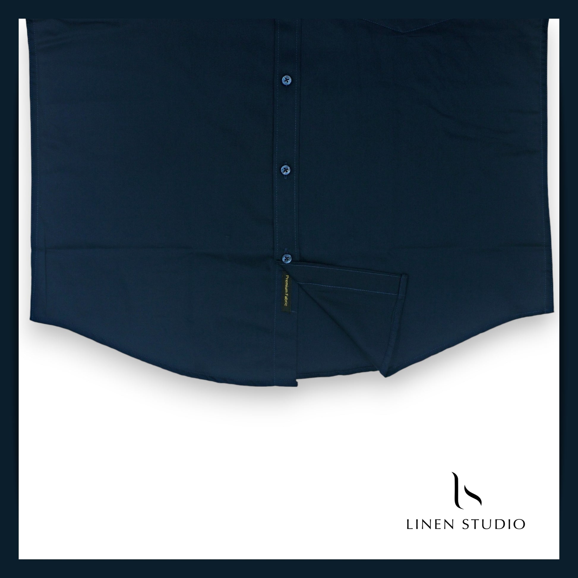Pure Cotton 60's Count Plain Shirt - Prussian Blue - Linen Studio