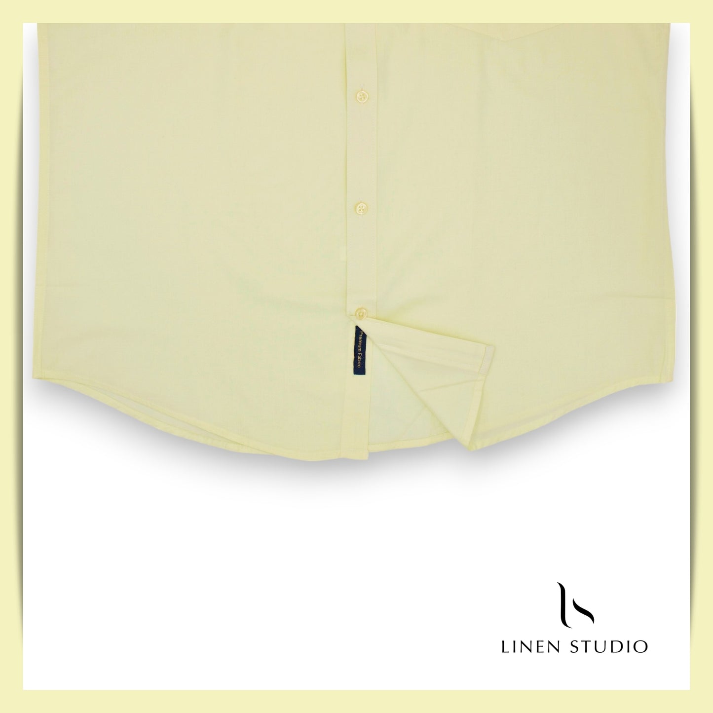 Pure Cotton 40's Count Plain Shirt - Lemon Yellow - Linen Studio