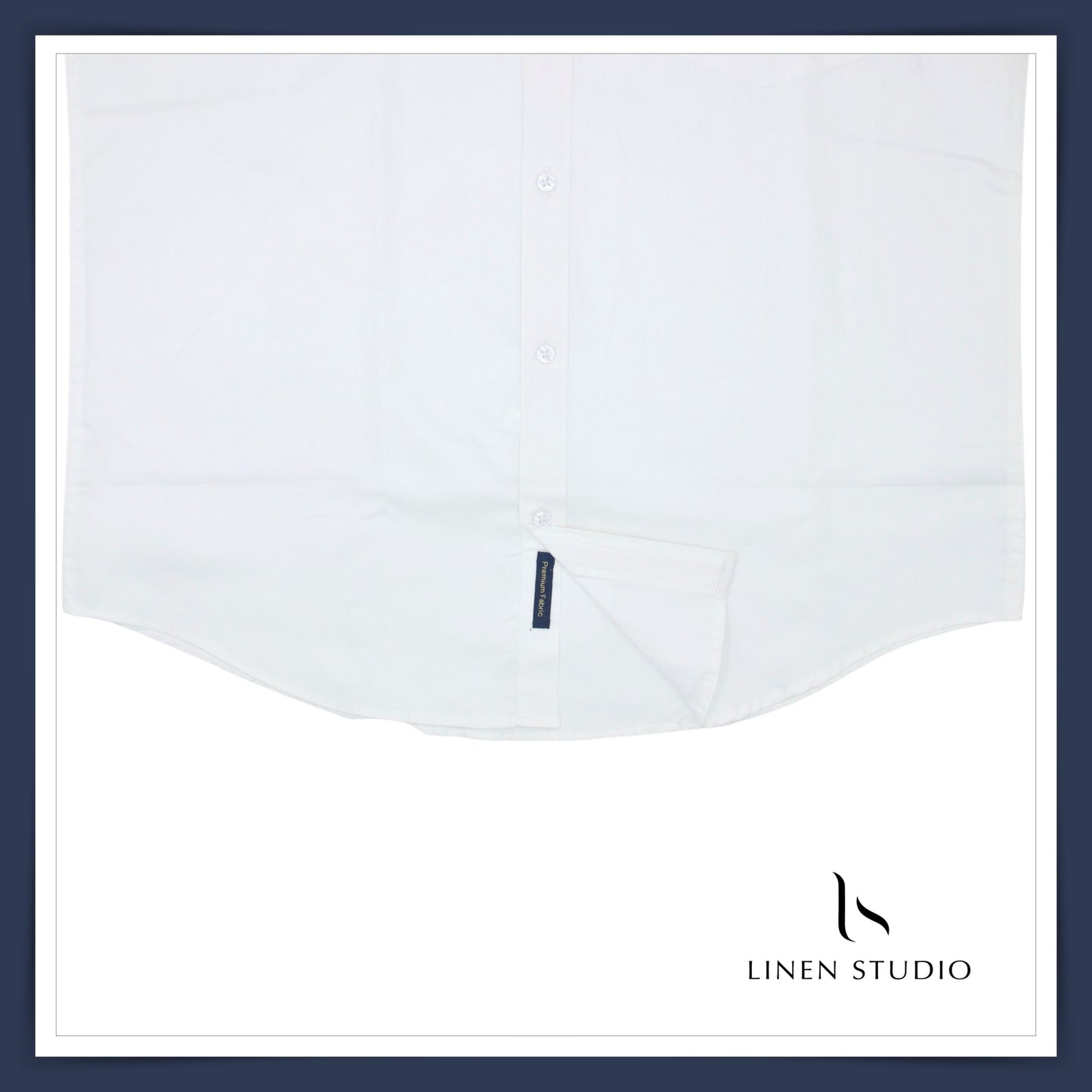Pure Cotton 60's Count Plain Shirt - White - Linen Studio