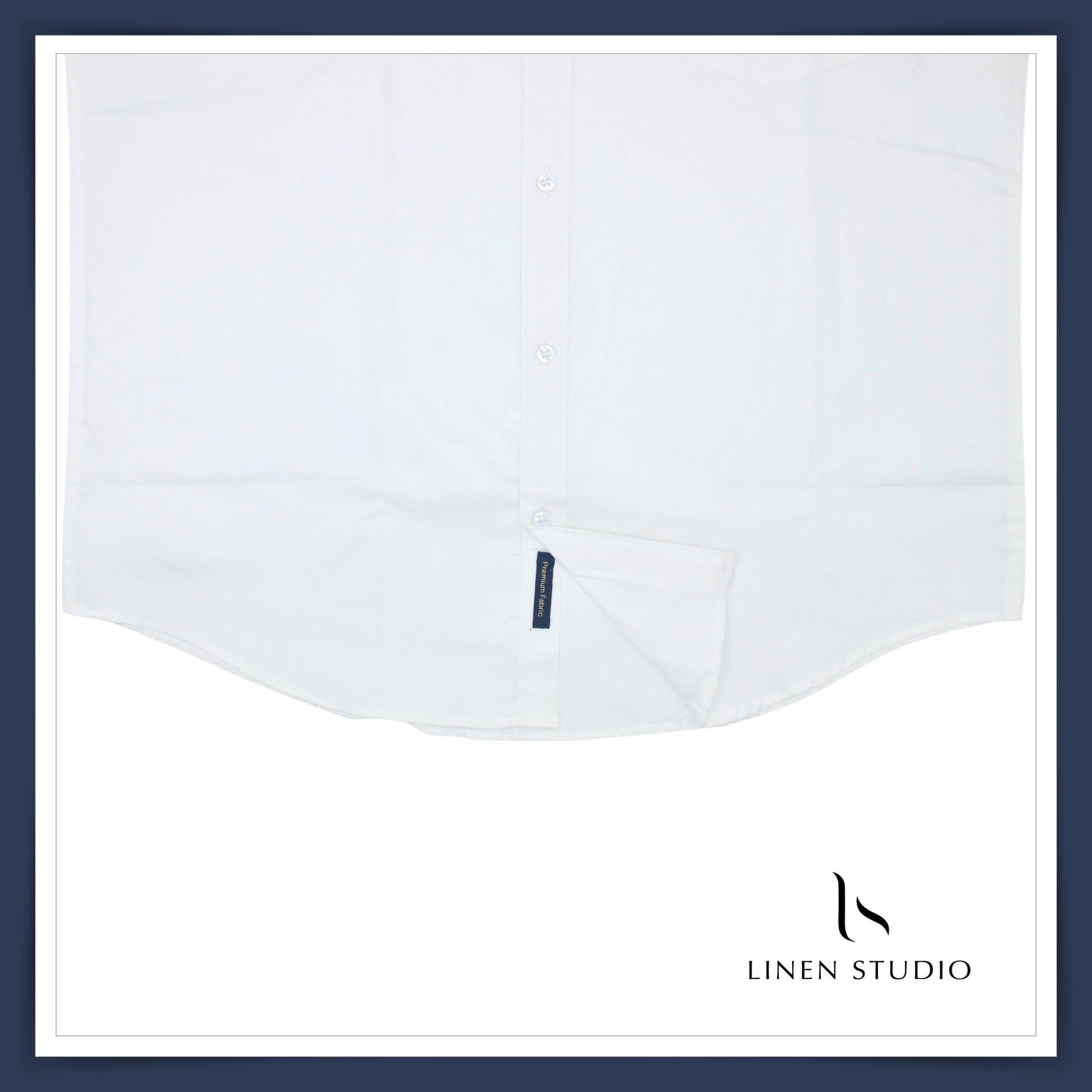 Pure Cotton 60's Count Plain Shirt - White - Linen Studio