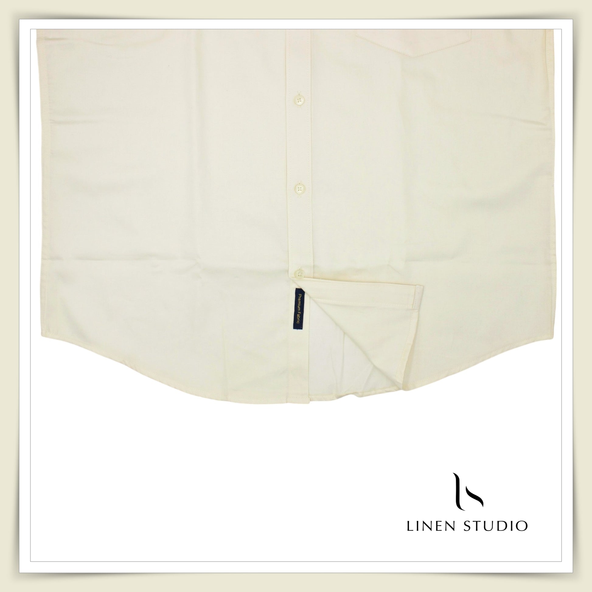 Pure Cotton 60's Count Plain Shirt - Light Yellow - Linen Studio
