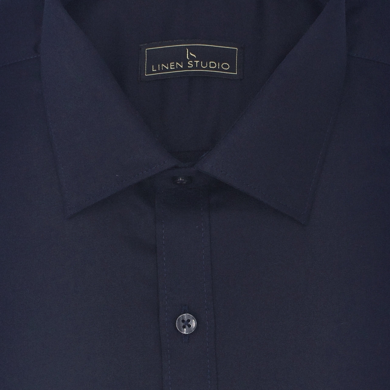 Pure Cotton 60's Count Plain Shirt - Deep Blue - Linen Studio