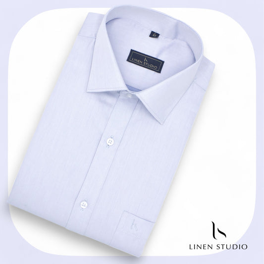 Pure Cotton 100's Count Plain Shirt - Lavender - Linen Studio