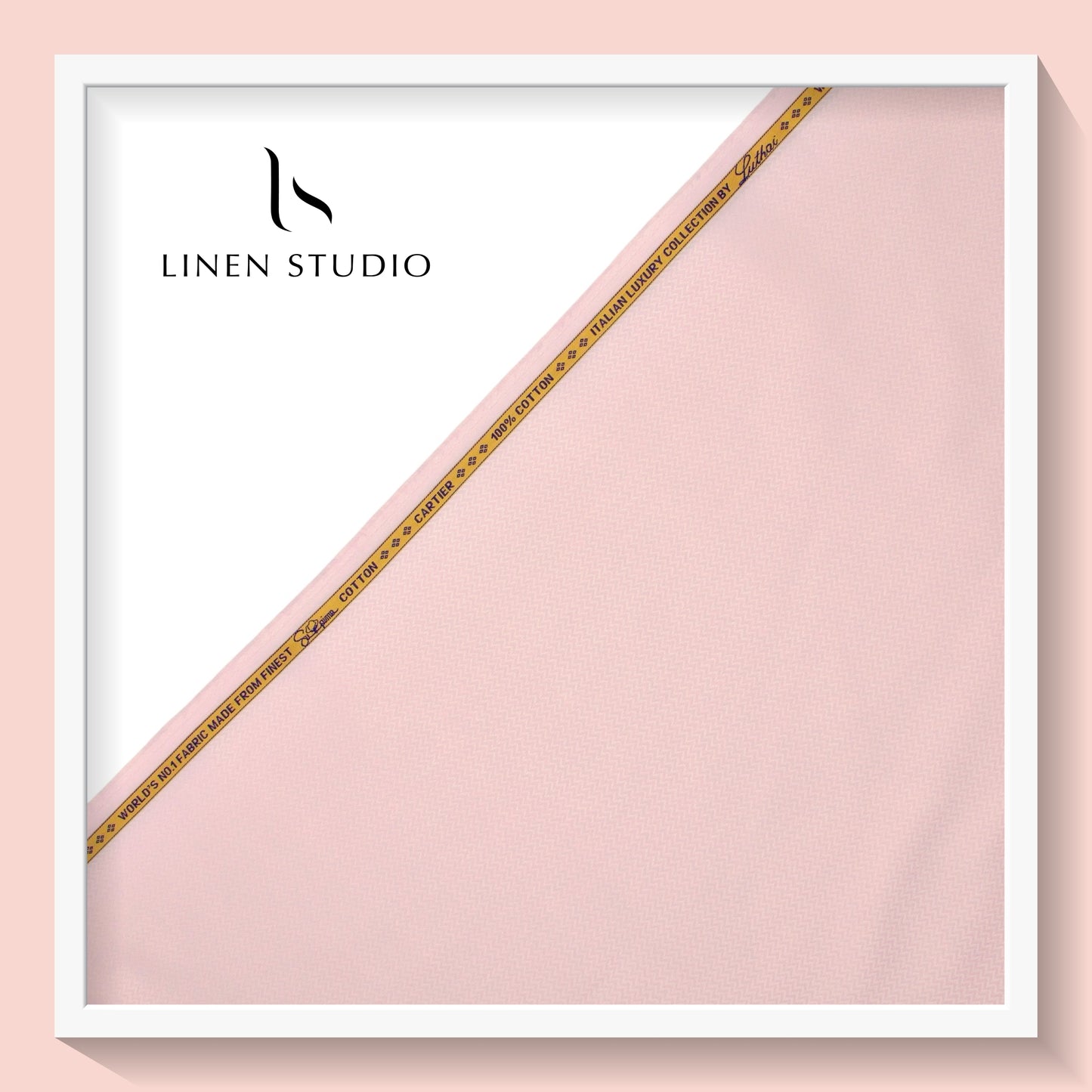 Luthai Zig Zag Textured Supima Cotton - Pale Pink (zoom in)