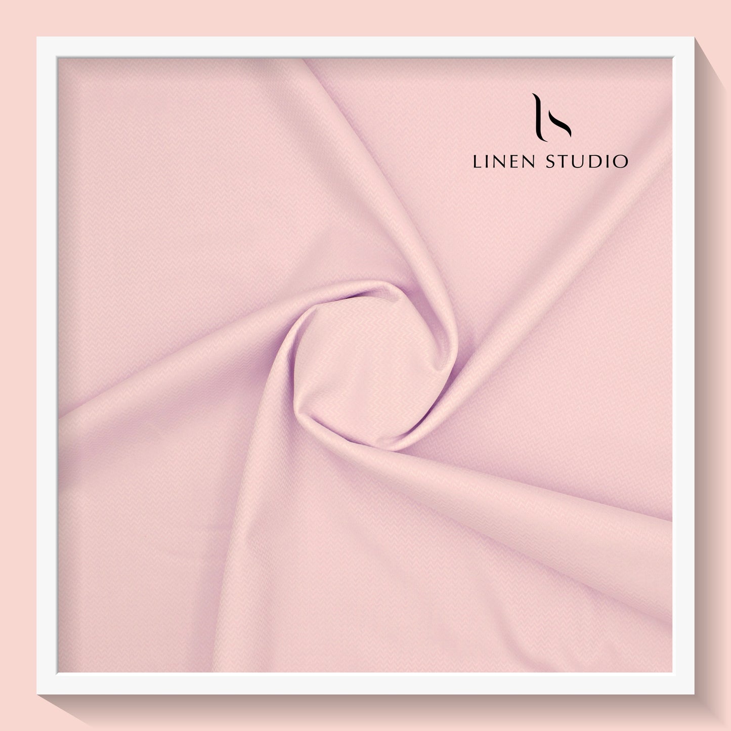 Luthai Zig Zag Textured Supima Cotton - Pale Pink (zoom in)