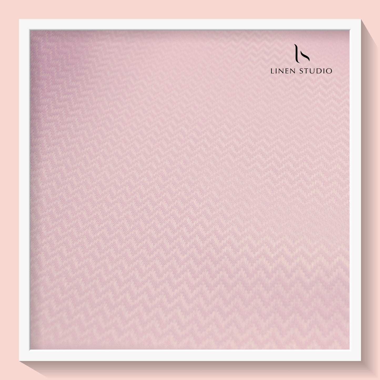 Luthai Zig Zag Textured Supima Cotton - Pale Pink (zoom in)