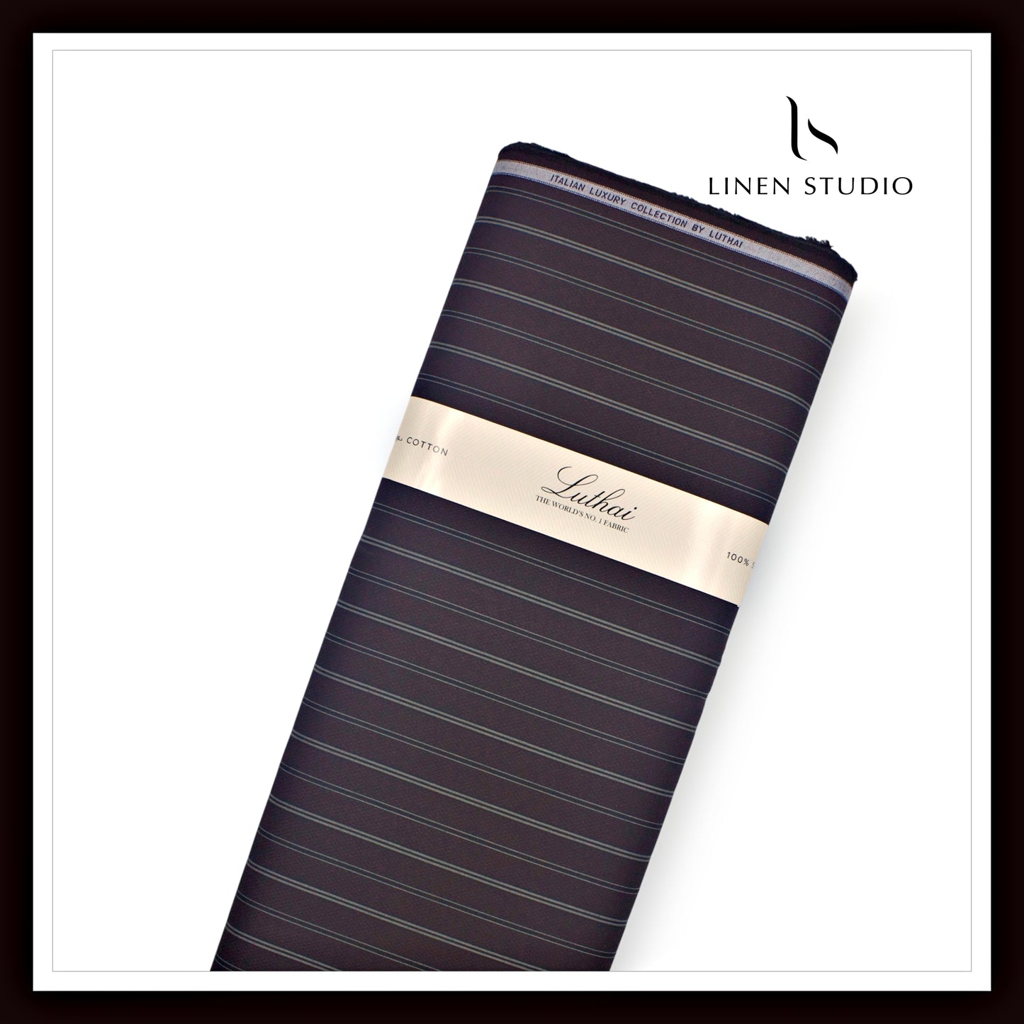 Luthai Subtle Textured Supima Cotton Shirting - Eclipse Stripes with Dobby (Zoom In) (NEW)