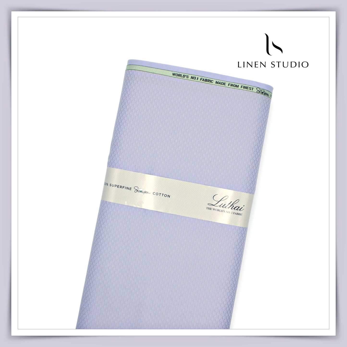 Luthai Diamond Textured Supima Cotton - Light Lilac (zoom in)