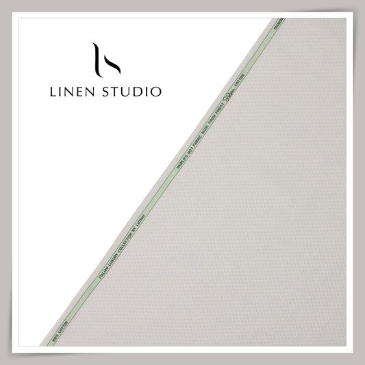 Diamond Textured Supima Cotton Shirting by Luthai - Cloud Grey (NEW) (Zoom in)