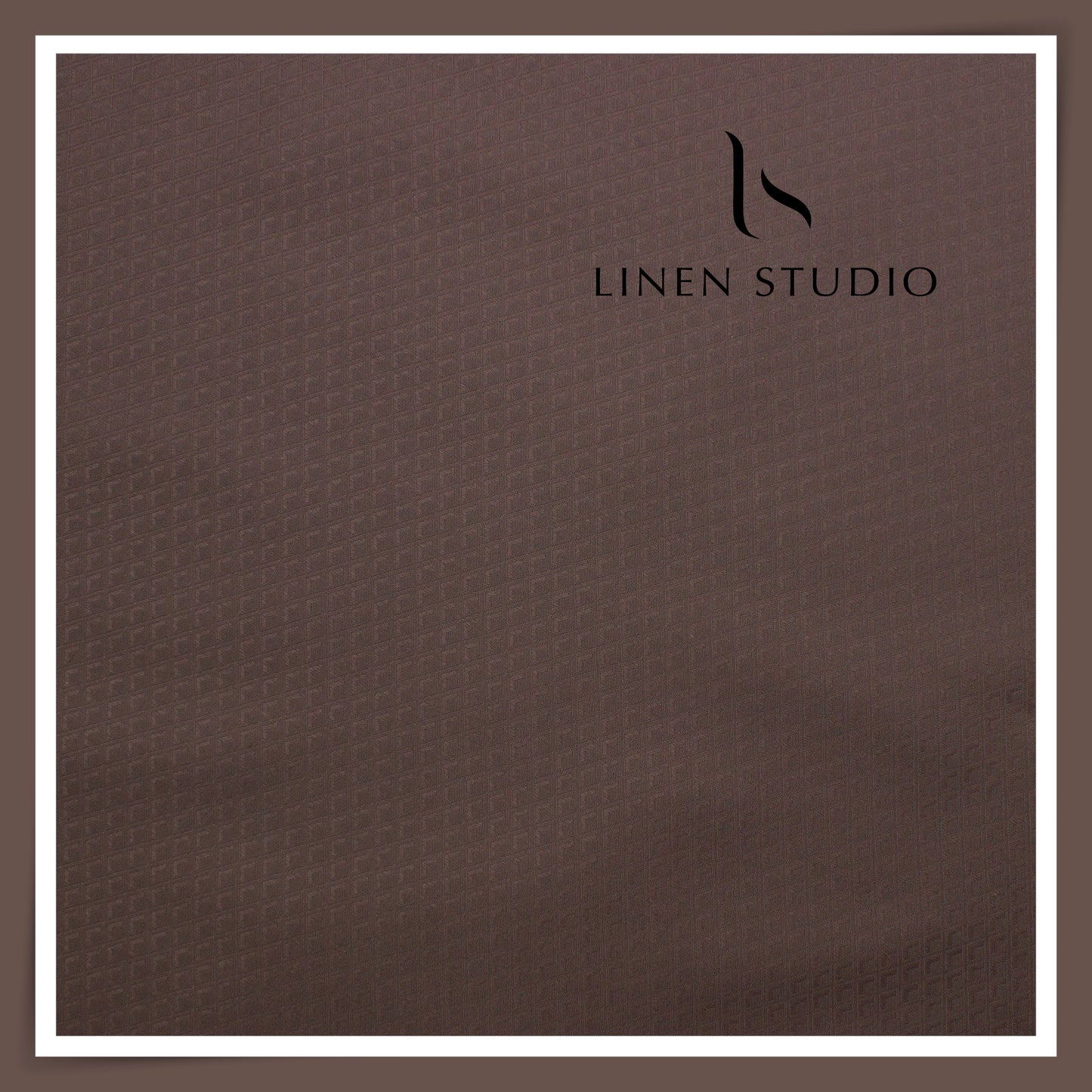 Diamond Textured Supima Cotton Shirting by Luthai - Roman Coffee (NEW) (Zoom in)