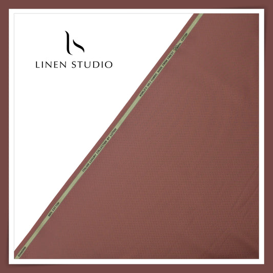 Diamond Textured Supima Cotton Shirting by Luthai - Dark Chestnut (NEW) (Zoom in)