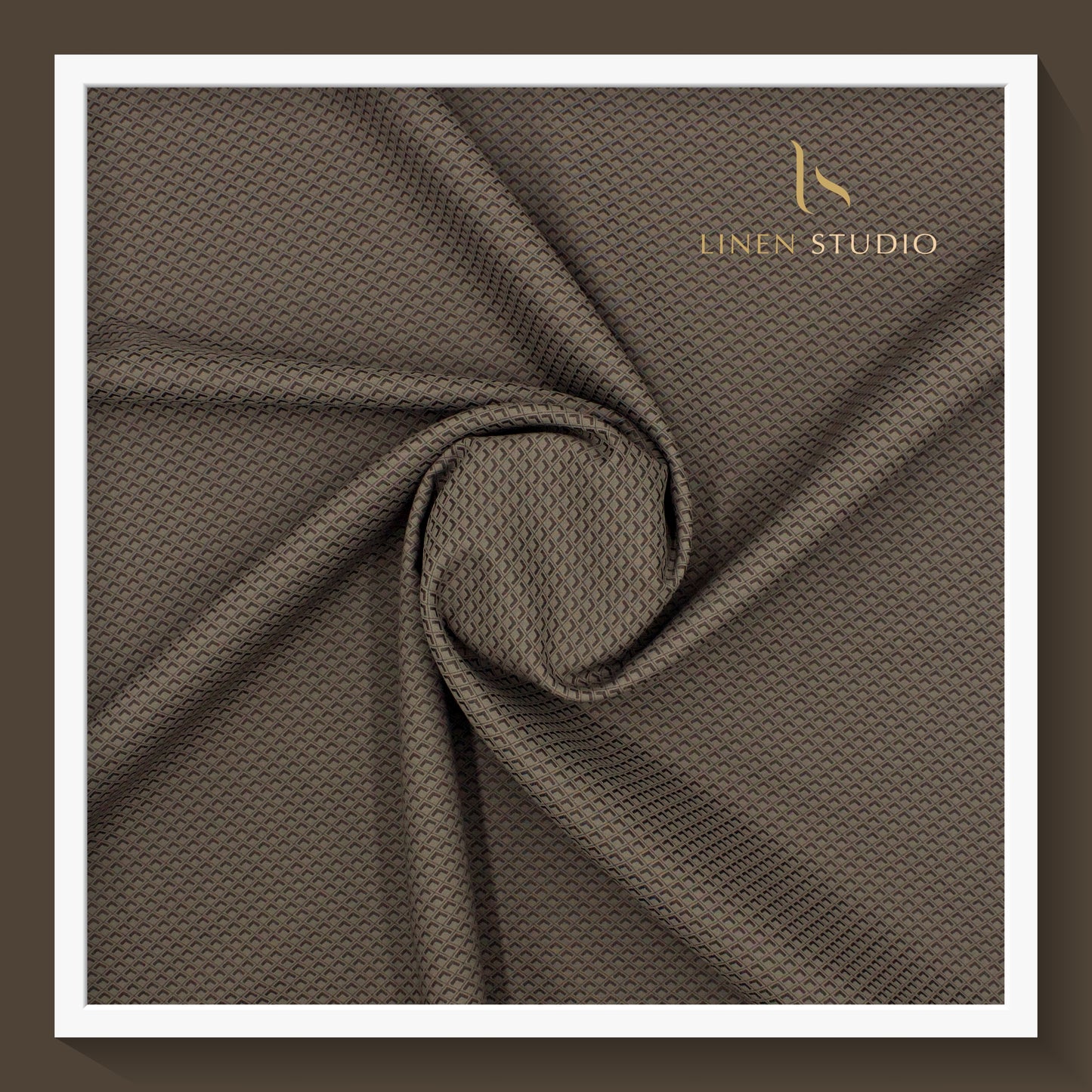 Luthai Diamond Textured Supima Cotton - Cedar Brown (zoom in)