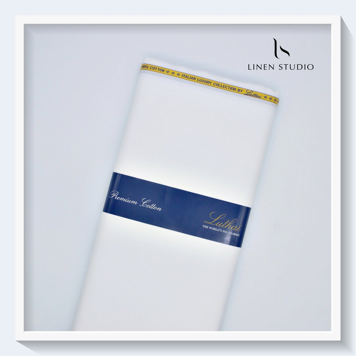 Luthai Diamond Textured Supima Cotton - White (zoom in)