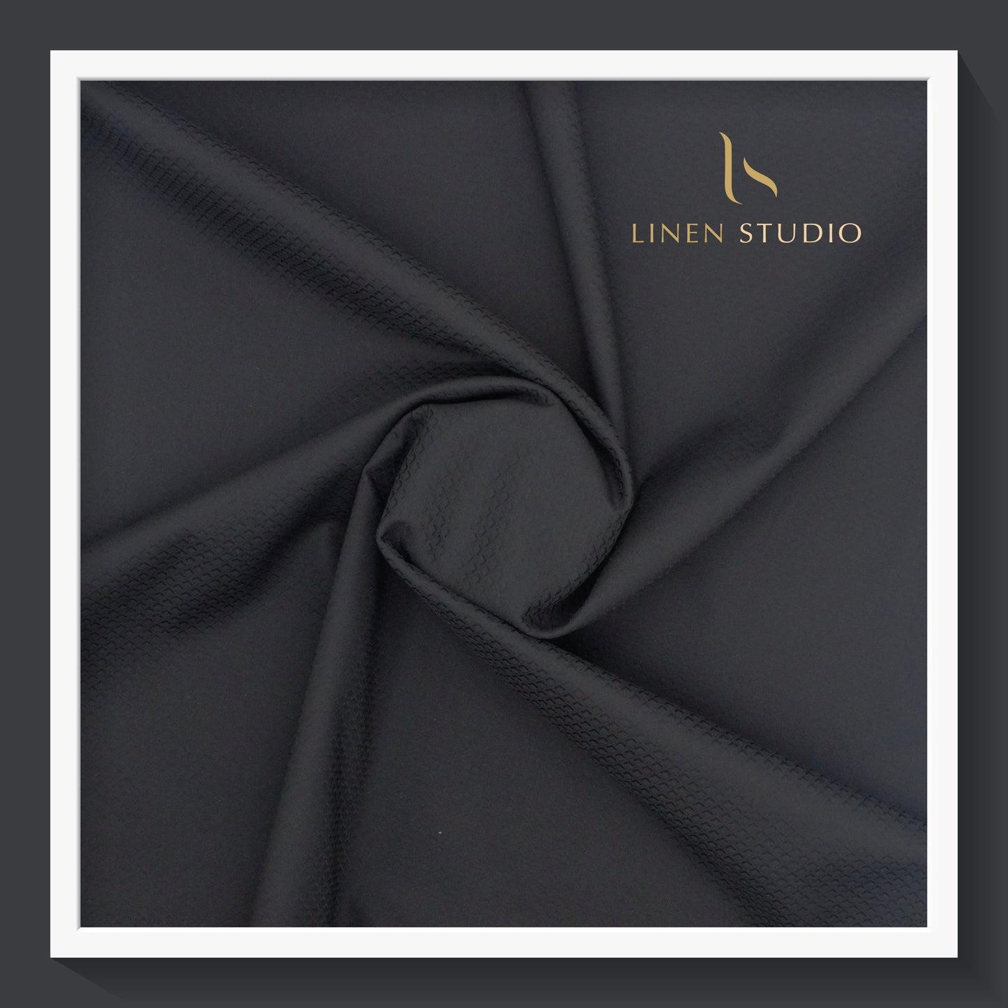 Luthai Diamond Textured Supima Cotton - Jet Black (zoom in)