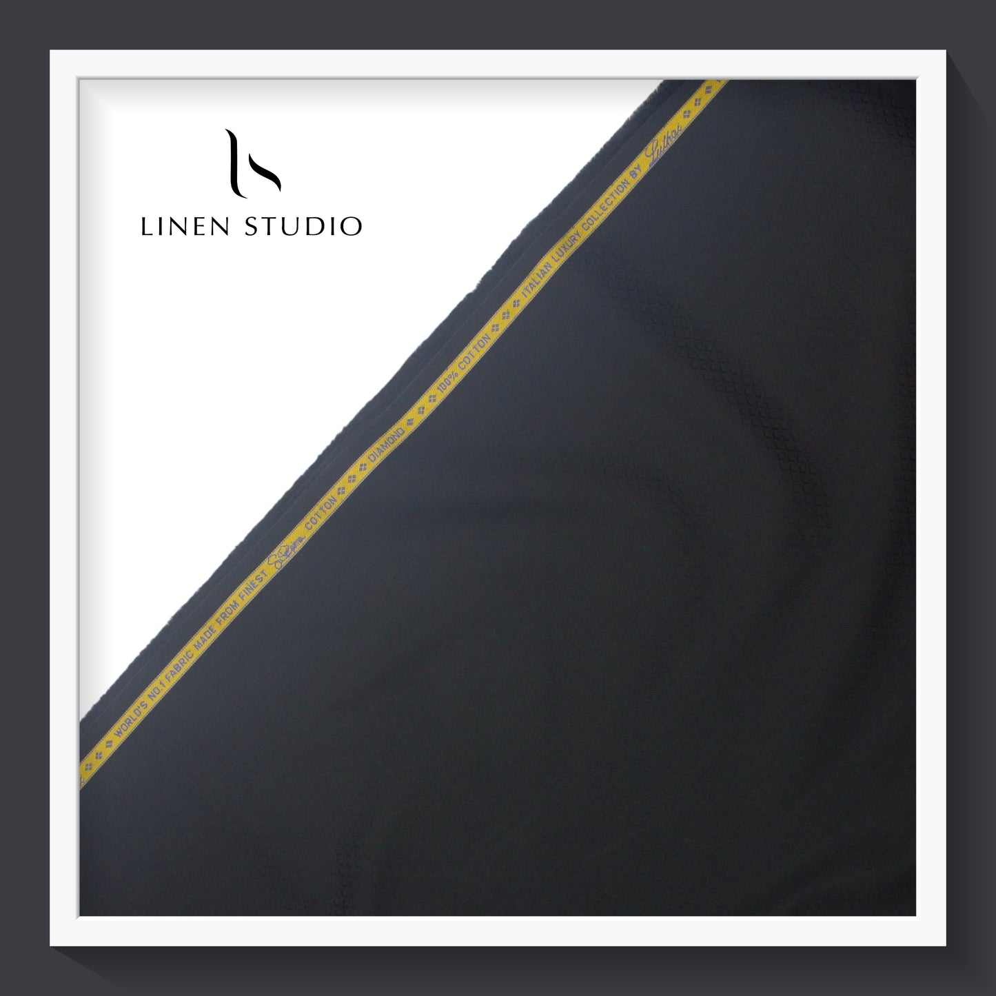 Luthai Diamond Textured Supima Cotton - Jet Black (zoom in)
