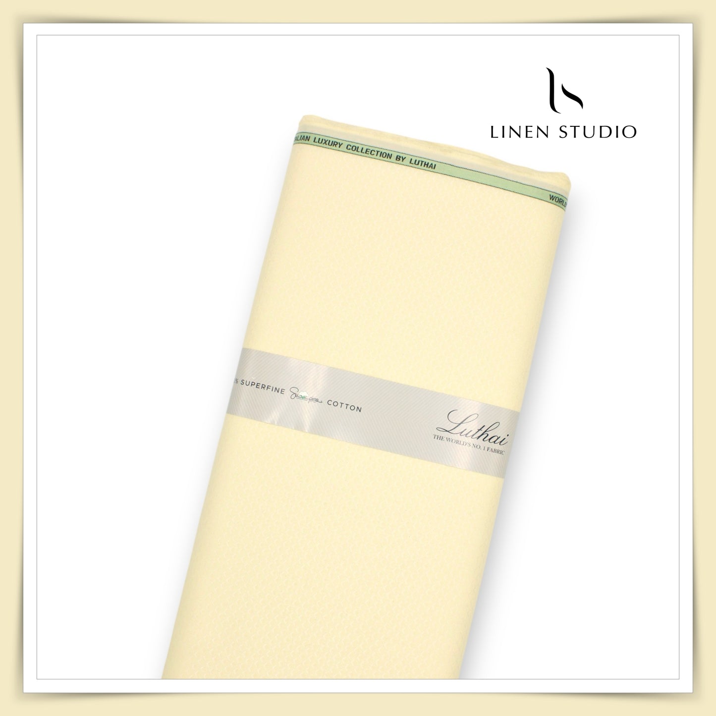 Luthai Diamond Textured Supima Cotton - Bright Yellow (zoom in)